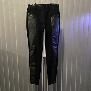 Black with Faux leather leggings